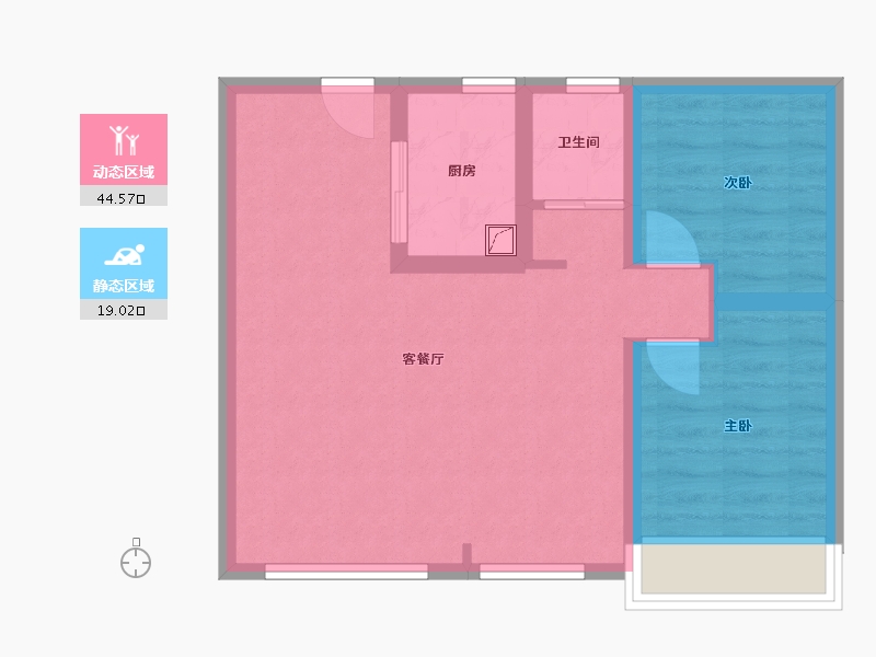 河北省-唐山市-锦绣天樾-56.43-户型库-动静分区