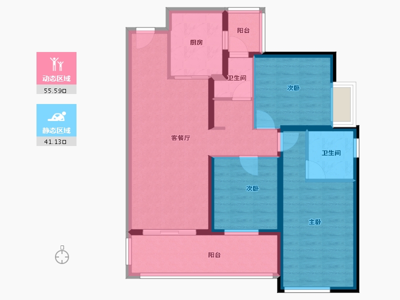 云南省-昆明市-万科公园城市-85.60-户型库-动静分区