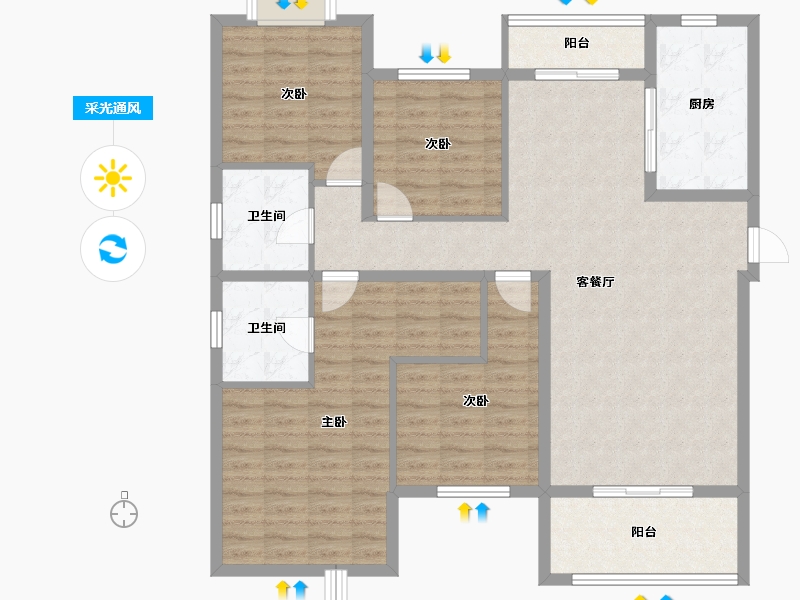 湖北省-荆门市-岚光·瑞丽湾-120.23-户型库-采光通风