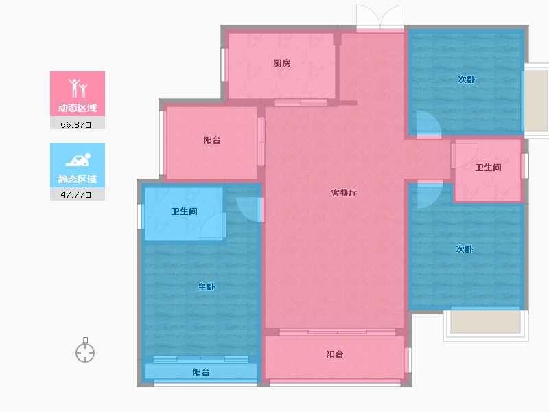 湖南省-湘西土家族苗族自治州-凤凰德馨园-103.11-户型库-动静分区