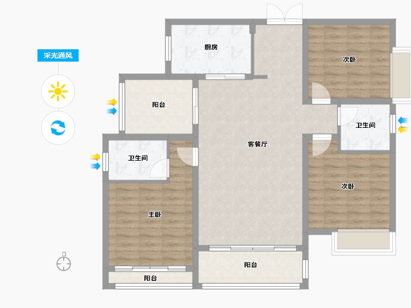 湖南省-湘西土家族苗族自治州-凤凰德馨园-103.11-户型库-采光通风