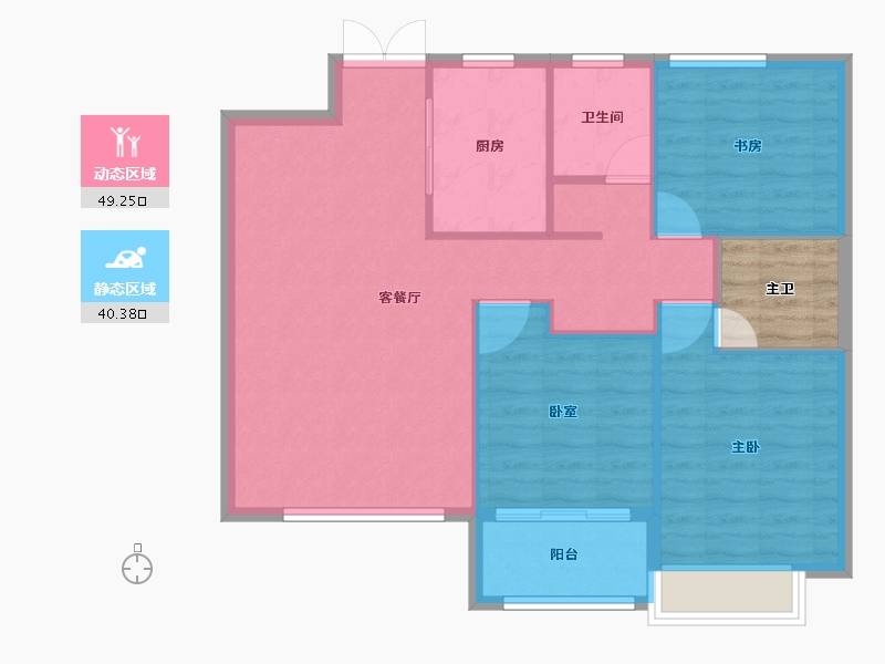 山东省-泰安市-信达花苑-86.11-户型库-动静分区