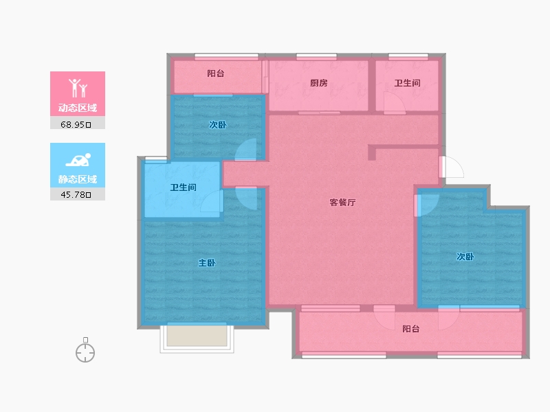 甘肃省-武威市-青岛花园-102.67-户型库-动静分区