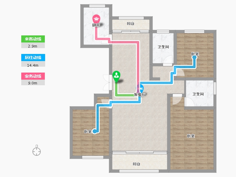 甘肃省-定西市-宏安壹品-113.83-户型库-动静线