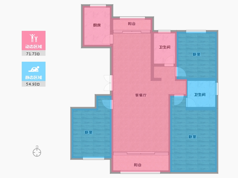 甘肃省-定西市-宏安壹品-113.83-户型库-动静分区