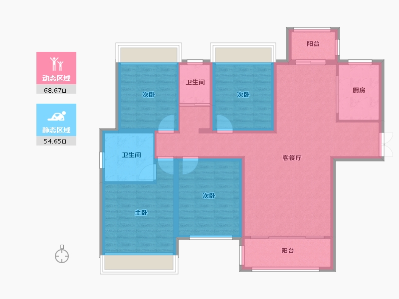 湖南省-湘西土家族苗族自治州-凤凰德馨园-110.58-户型库-动静分区