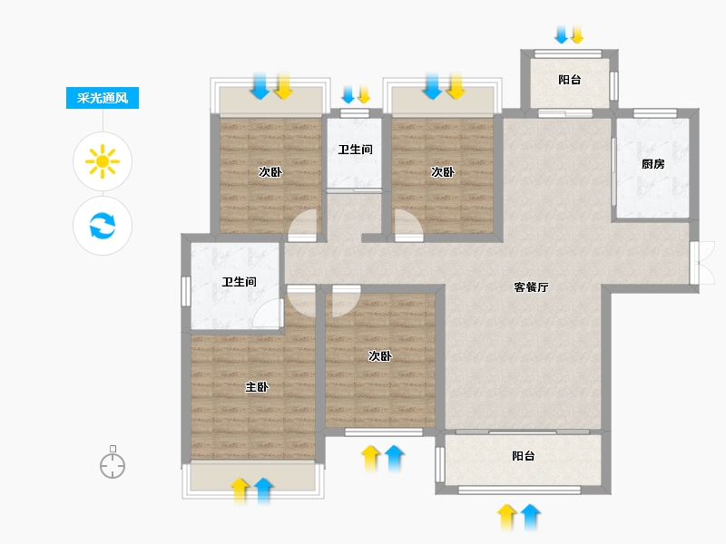 湖南省-湘西土家族苗族自治州-凤凰德馨园-110.58-户型库-采光通风