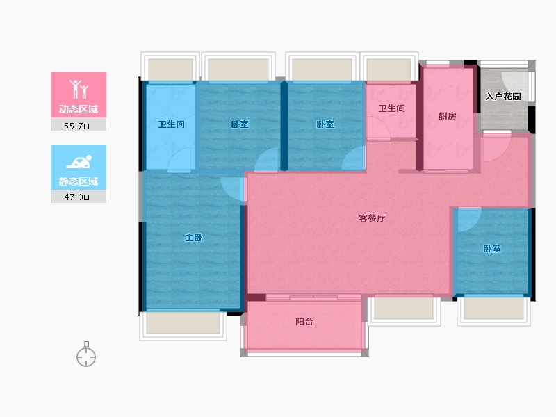 广东省-广州市-富力南驰富颐华庭-96.00-户型库-动静分区