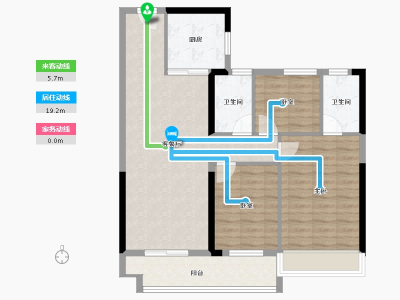 湖北省-荆门市-碧桂园楚悦台-81.45-户型库-动静线