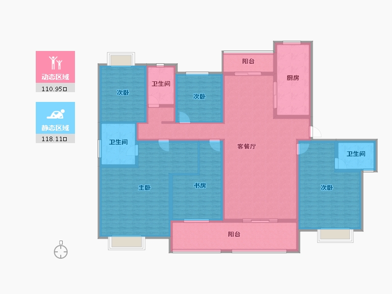 湖北省-荆门市-岚光·瑞丽湾-206.68-户型库-动静分区