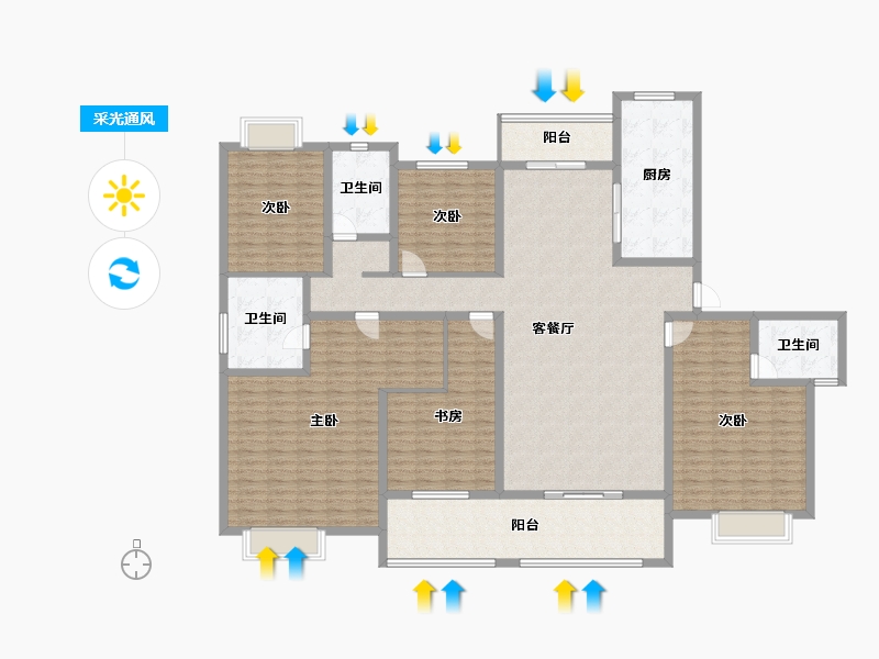 湖北省-荆门市-岚光·瑞丽湾-206.68-户型库-采光通风