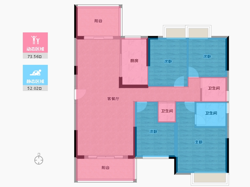 广西壮族自治区-崇左市-金龙湖畔-113.49-户型库-动静分区