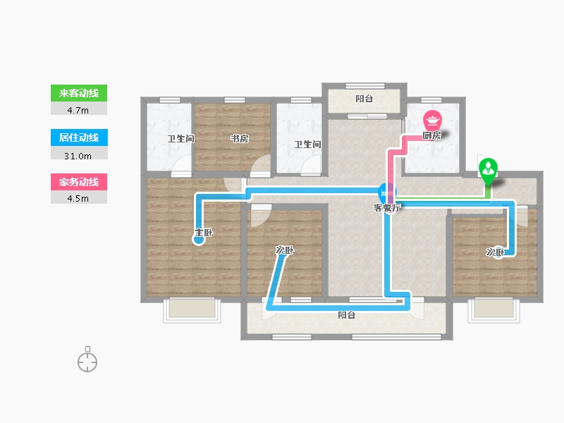 甘肃省-武威市-青岛花园-120.00-户型库-动静线