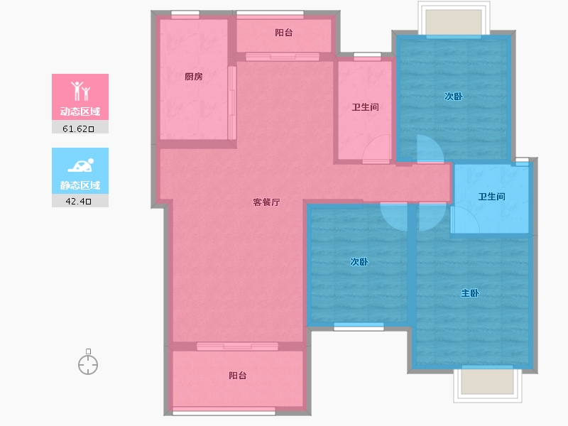 湖北省-荆门市-岚光·瑞丽湾-92.92-户型库-动静分区