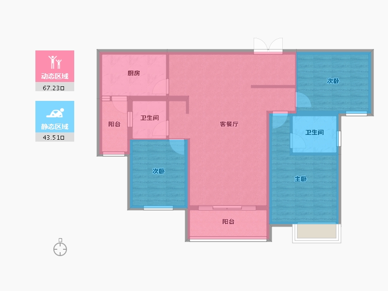 湖南省-湘西土家族苗族自治州-凤凰德馨园-99.32-户型库-动静分区