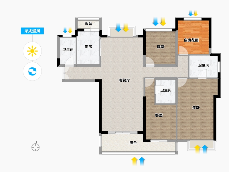 江苏省-常州市-星河国际-136.00-户型库-采光通风