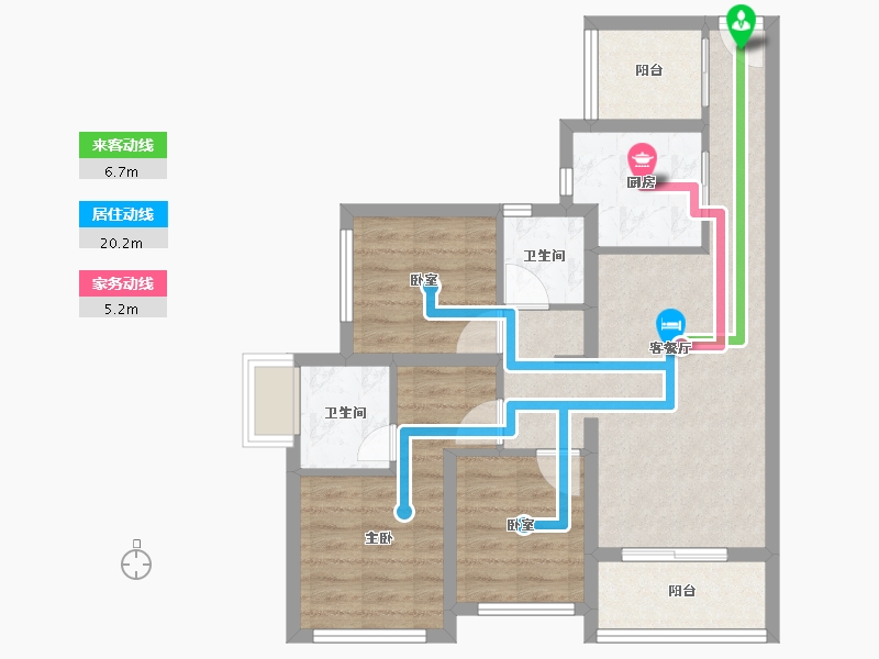 广东省-广州市-珠江花城-71.19-户型库-动静线