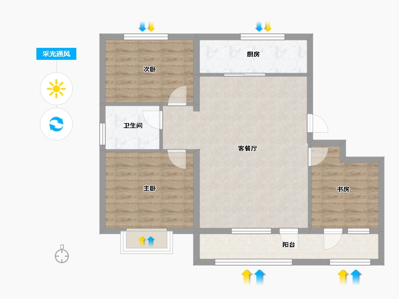 甘肃省-武威市-青岛花园-82.40-户型库-采光通风