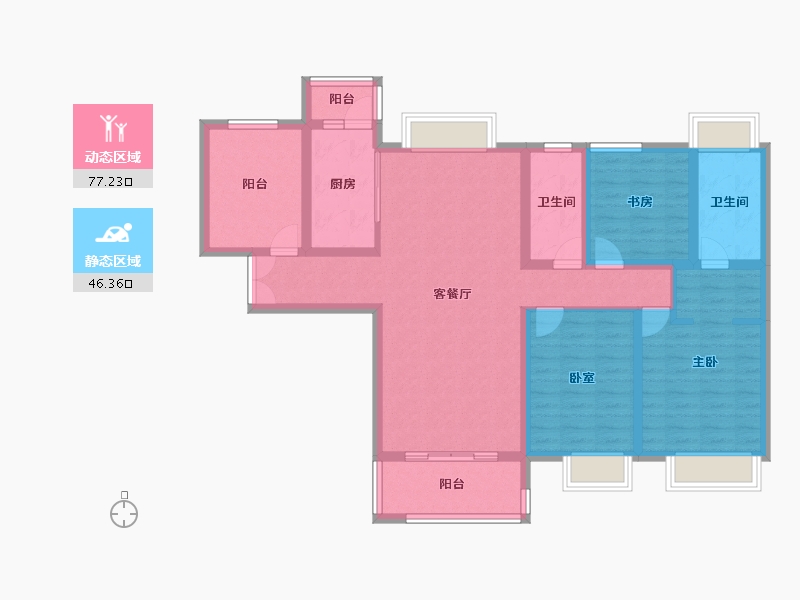 江苏省-常州市-星河国际-109.60-户型库-动静分区