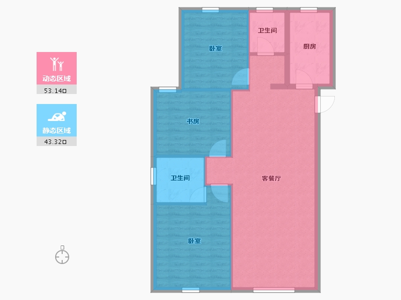 甘肃省-金昌市-国芳万和城-88.00-户型库-动静分区