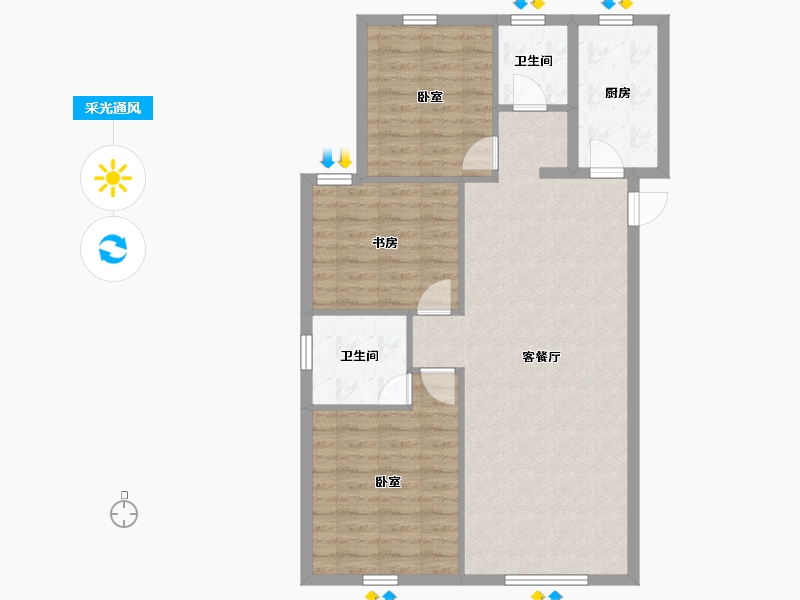 甘肃省-金昌市-国芳万和城-88.00-户型库-采光通风