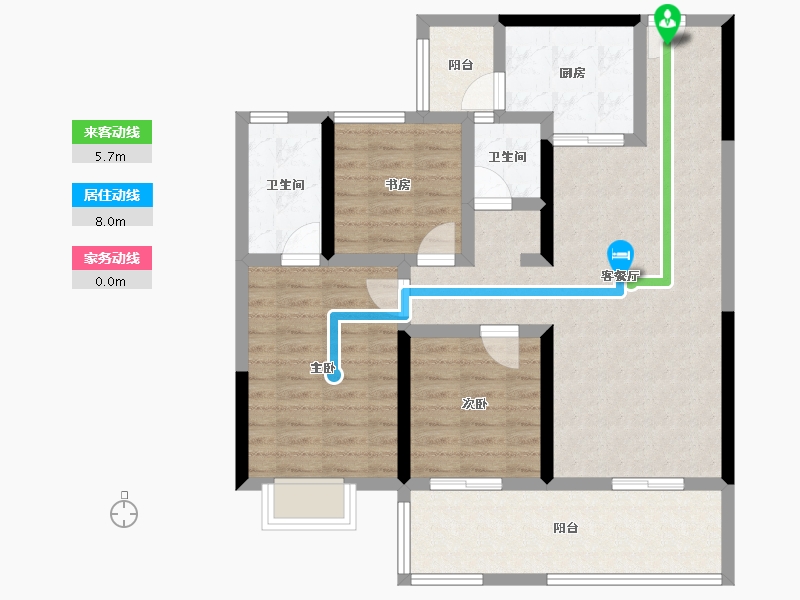 云南省-玉溪市-万科五街坊-92.56-户型库-动静线