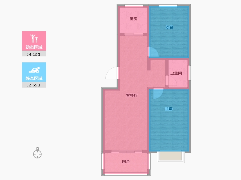 甘肃省-定西市-崇文佳苑-77.60-户型库-动静分区