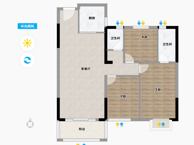 广西壮族自治区-崇左市-金龙湖畔-92.05-户型库-采光通风