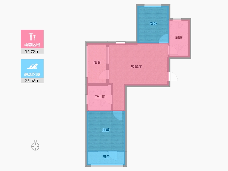 辽宁省-大连市-中车花溪镇二期-55.34-户型库-动静分区