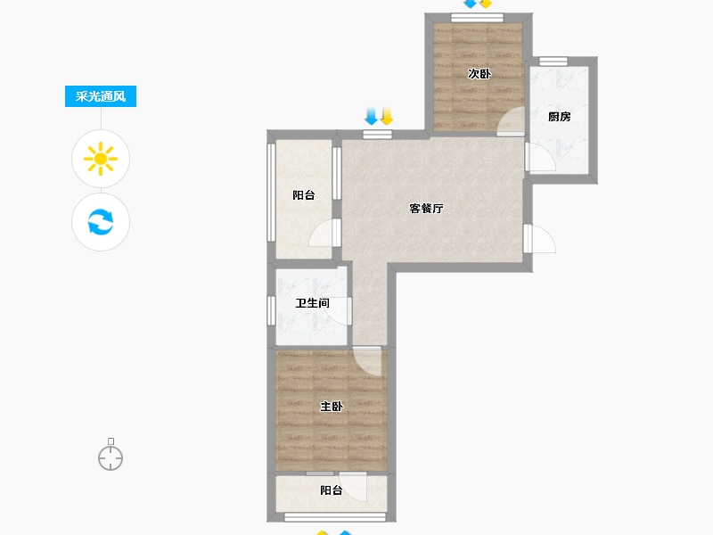 辽宁省-大连市-中车花溪镇二期-55.34-户型库-采光通风