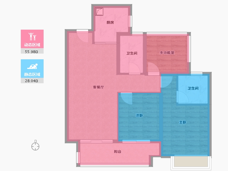 广东省-惠州市-旭辉华宇•东江公元-76.17-户型库-动静分区