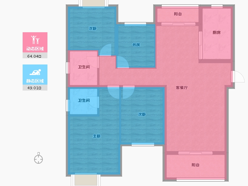 湖北省-荆门市-岚光·瑞丽湾-101.40-户型库-动静分区