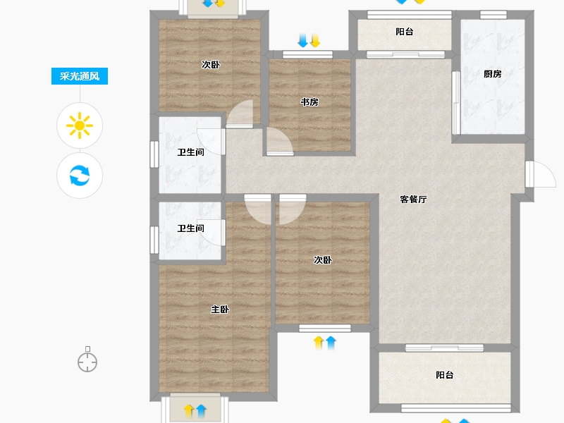 湖北省-荆门市-岚光·瑞丽湾-101.40-户型库-采光通风