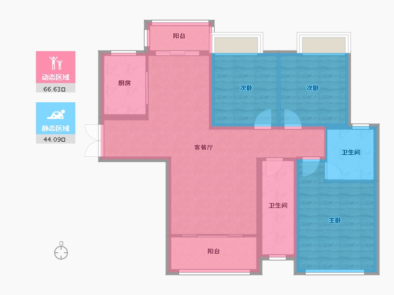 湖南省-湘西土家族苗族自治州-凤凰德馨园-99.19-户型库-动静分区