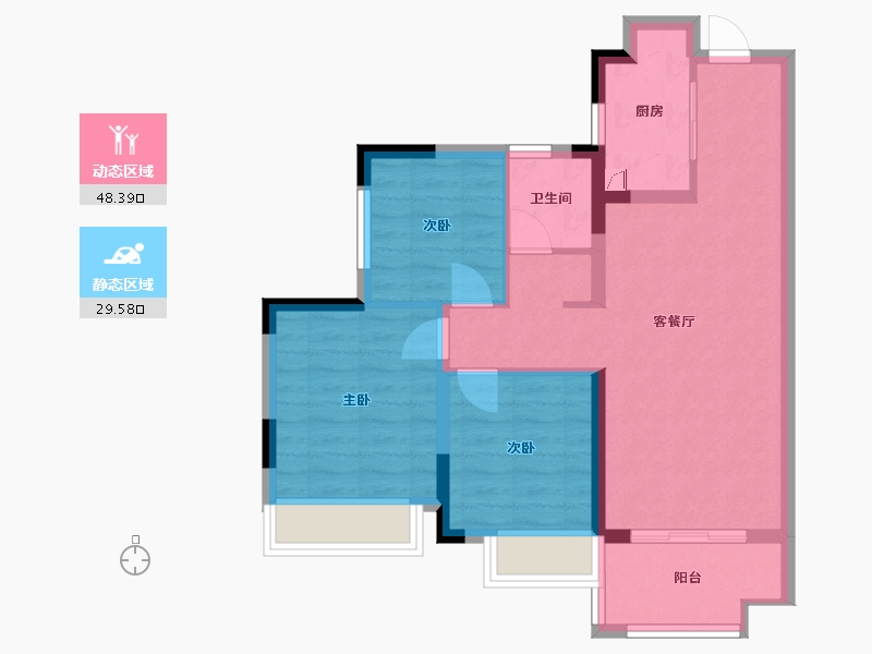 湖南省-岳阳市-岳阳金科集美东方-78.00-户型库-动静分区