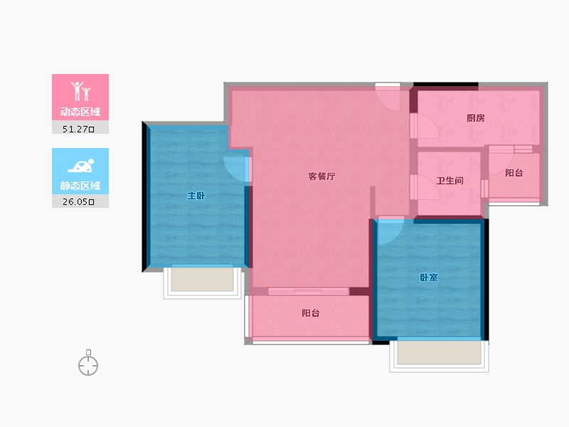 云南省-昆明市-七彩云南古滇名城-68.81-户型库-动静分区