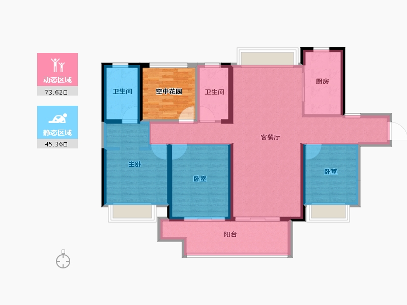 江苏省-常州市-星河国际-115.20-户型库-动静分区