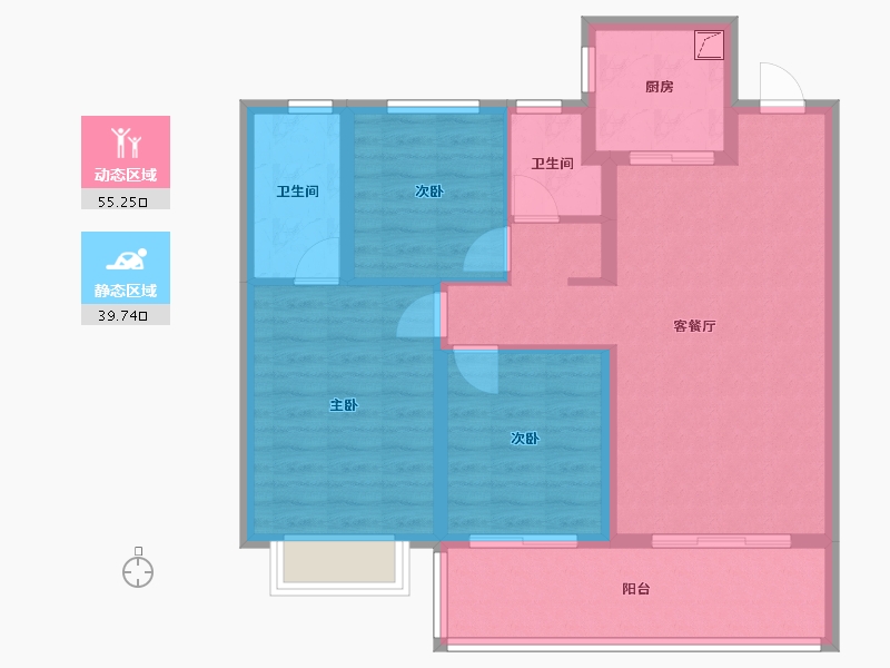 云南省-昆明市-万科城-89.00-户型库-动静分区