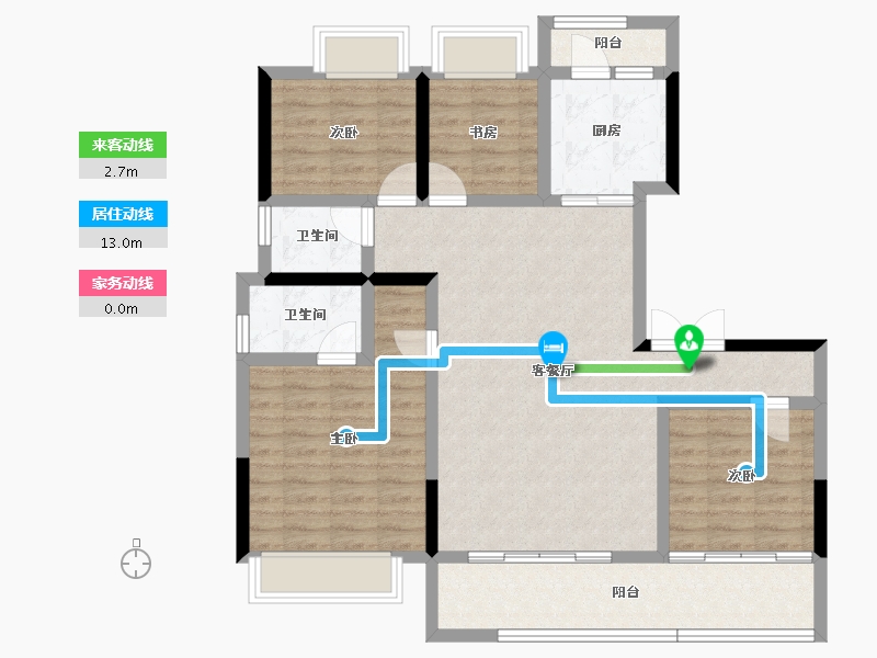 云南省-玉溪市-富康城·伴山云麓-100.21-户型库-动静线