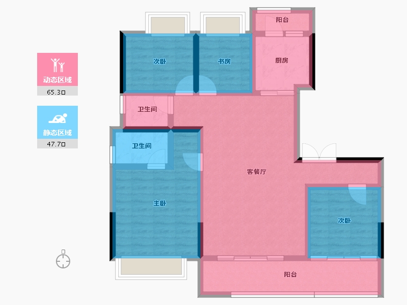 云南省-玉溪市-富康城·伴山云麓-100.21-户型库-动静分区