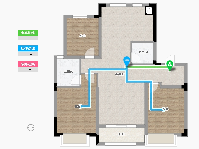 辽宁省-沈阳市-保利达翠堤湾-90.00-户型库-动静线