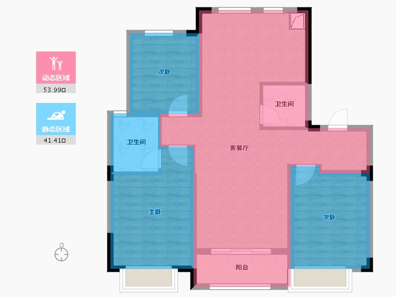 辽宁省-沈阳市-保利达翠堤湾-90.00-户型库-动静分区