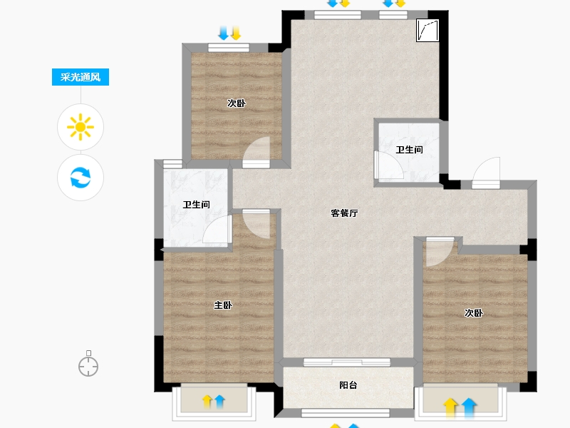 辽宁省-沈阳市-保利达翠堤湾-90.00-户型库-采光通风