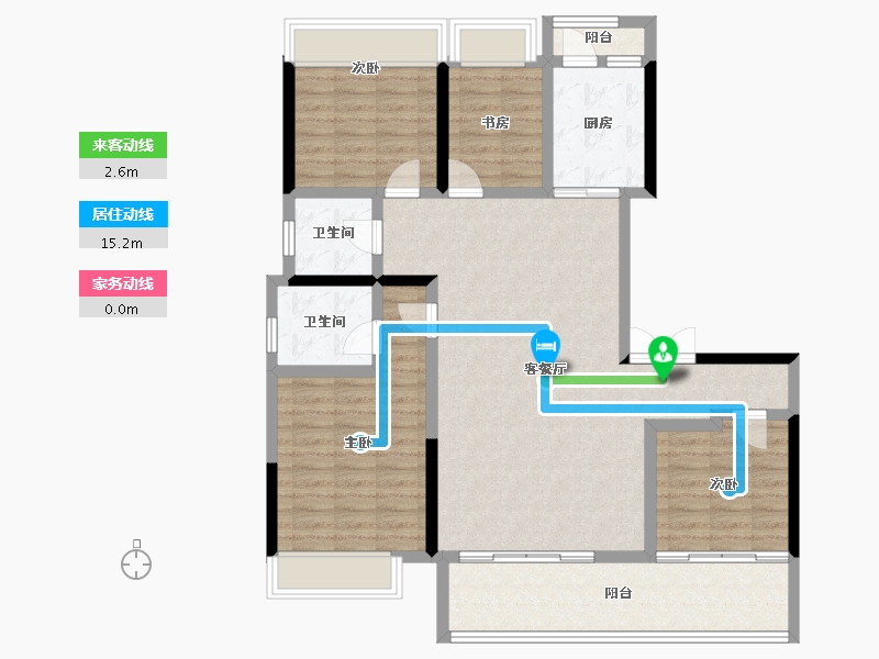 云南省-玉溪市-富康城·伴山云麓-111.40-户型库-动静线