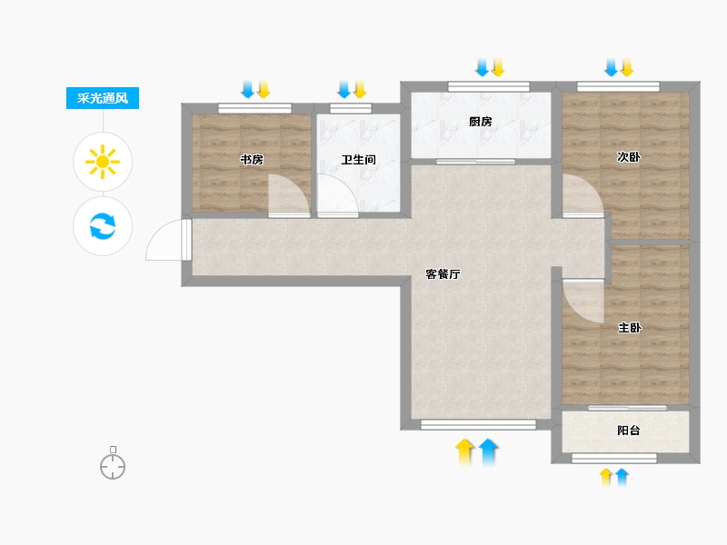 河北省-保定市-京能璞园-72.01-户型库-采光通风