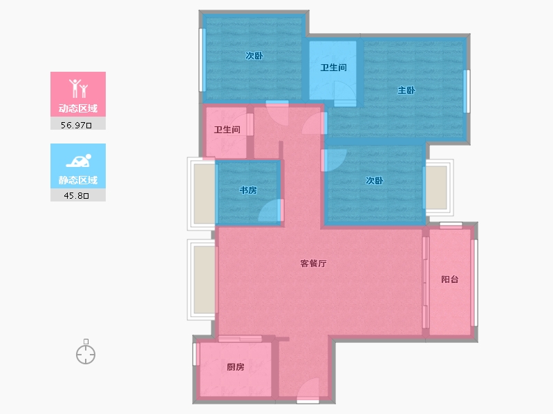 福建省-厦门市-建发和玺-89.00-户型库-动静分区