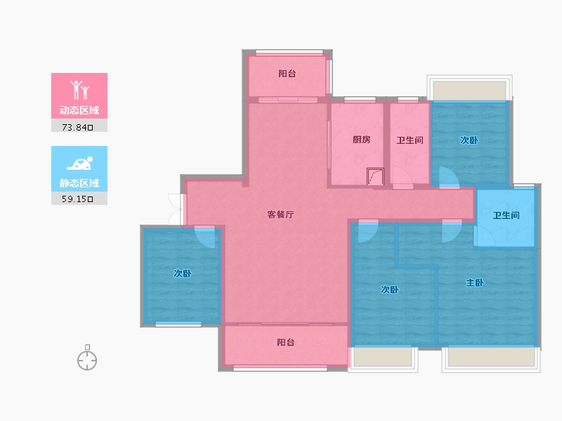 湖南省-湘西土家族苗族自治州-凤凰德馨园-119.69-户型库-动静分区