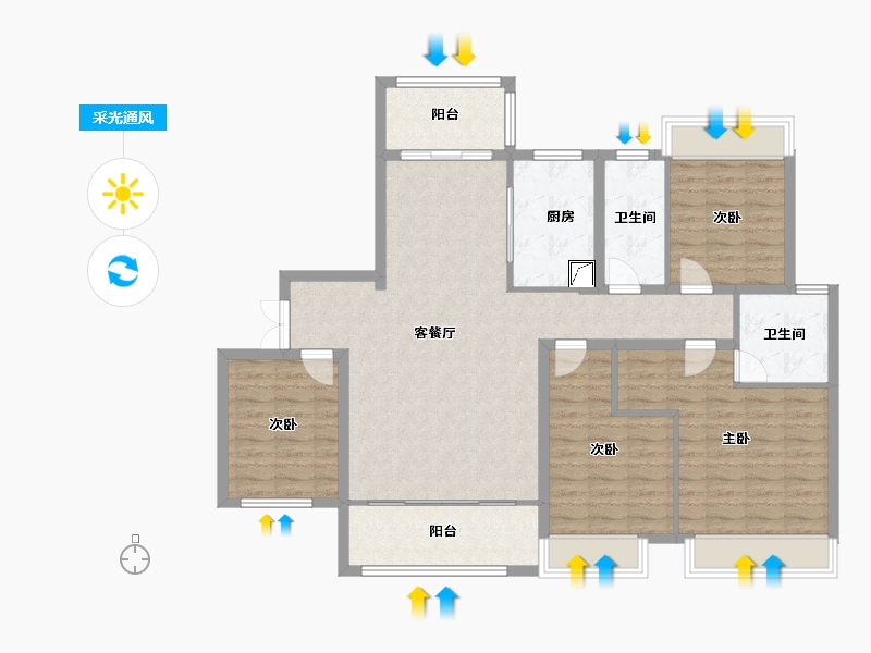 湖南省-湘西土家族苗族自治州-凤凰德馨园-119.69-户型库-采光通风