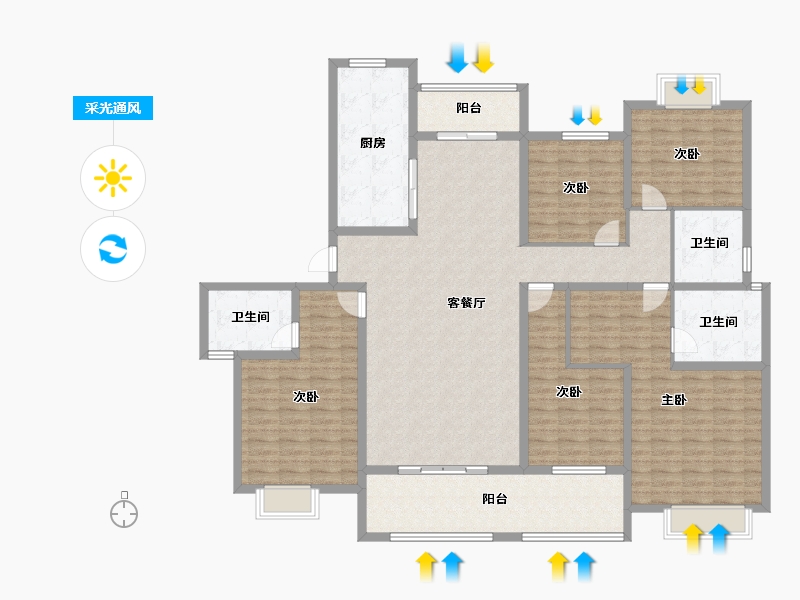 湖北省-荆门市-岚光·瑞丽湾-177.88-户型库-采光通风