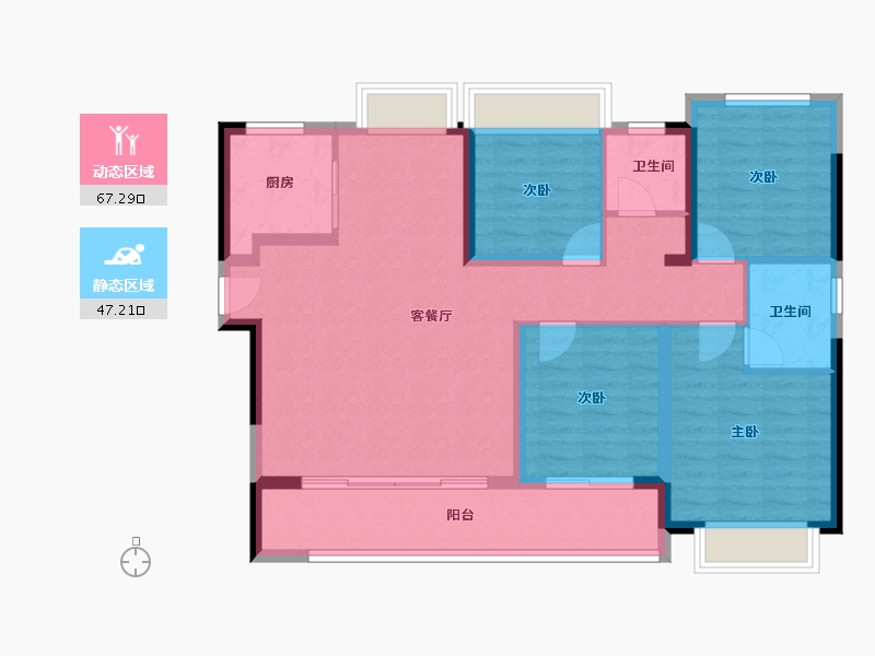 福建省-莆田市-建发融信悦鸣-102.86-户型库-动静分区